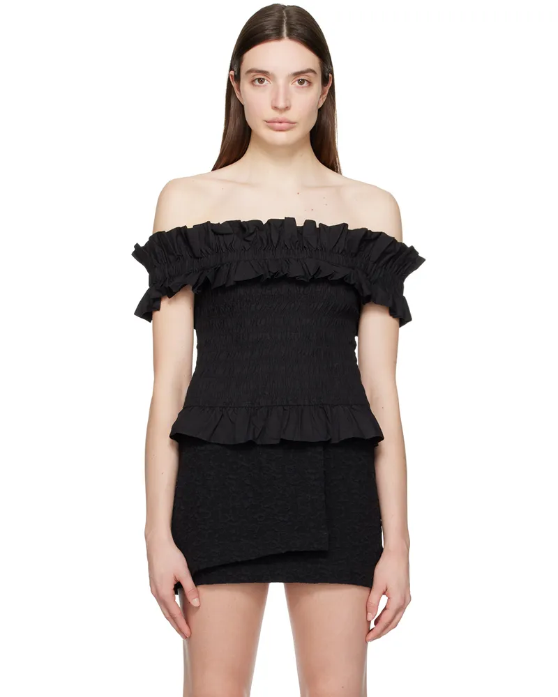 Ganni Black Smock Blouse 099