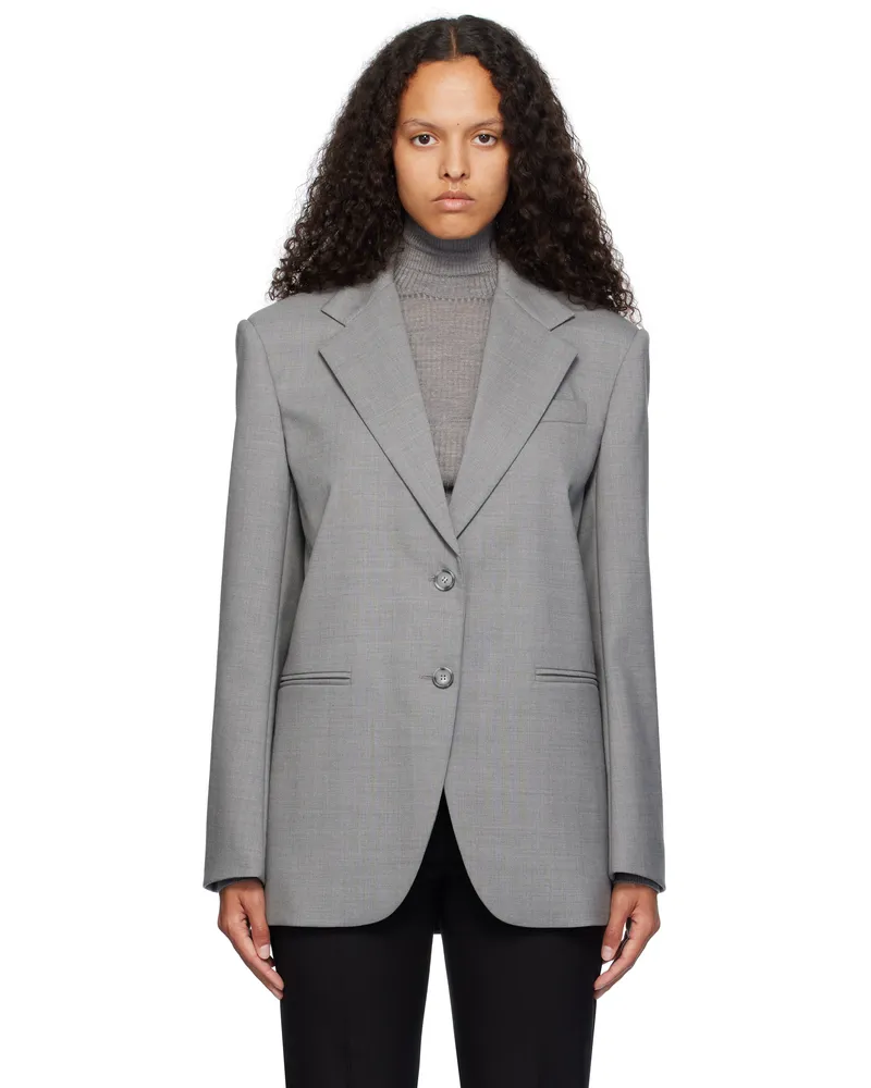 SPORTMAX Gray Baffo Blazer 016