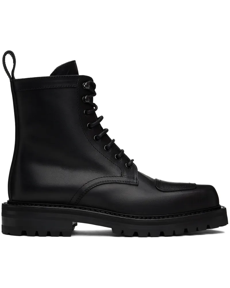 Dries van Noten Black Lace-Up Boots Black