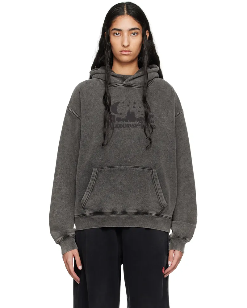 Alexander Wang Black Skyline Hoodie Washed