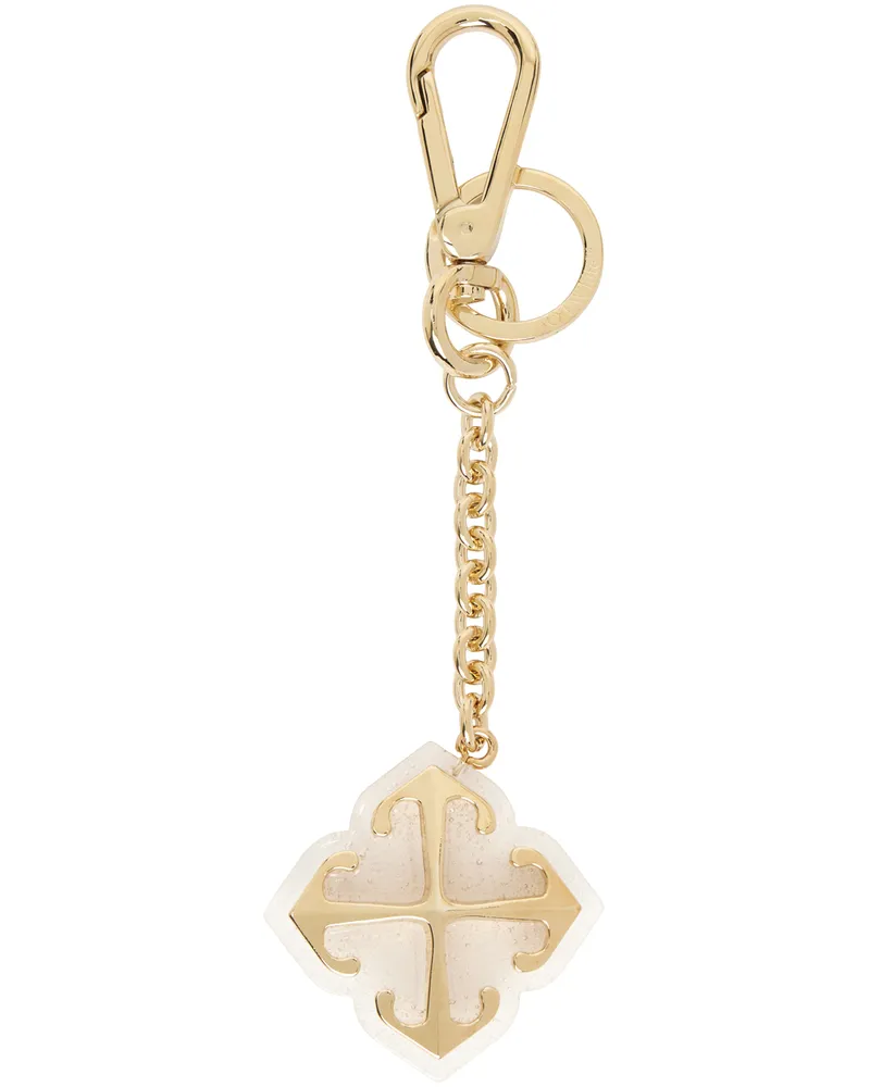 OFF-WHITE Gold Jitney Charm Keychain Gold