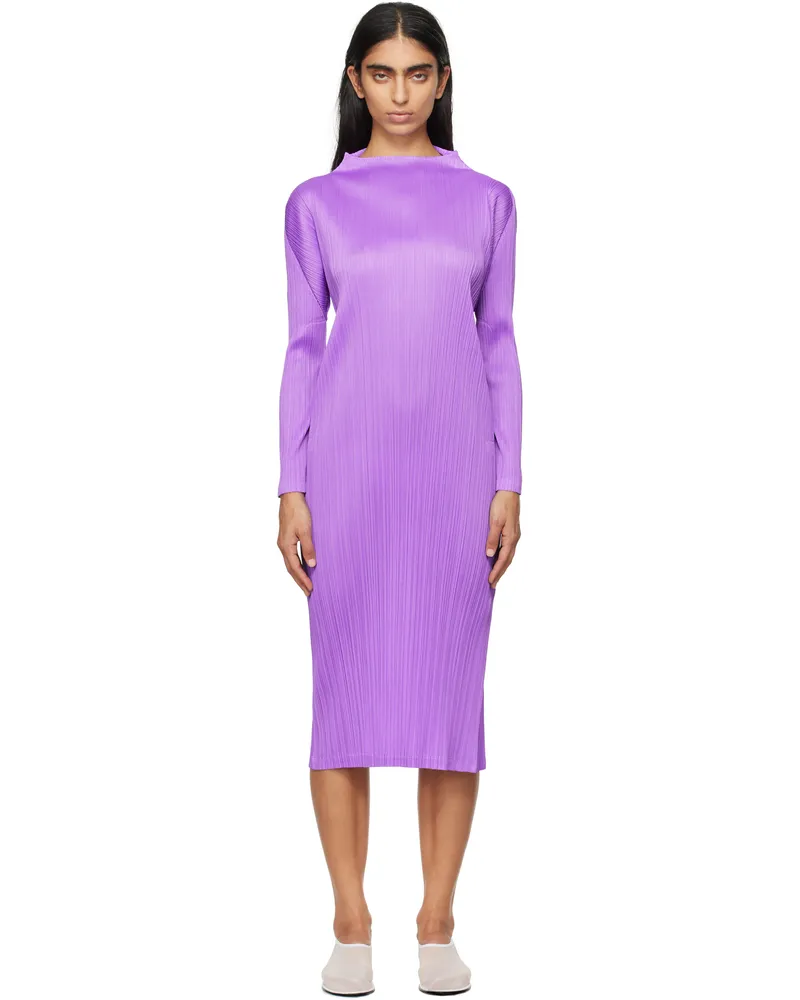 Issey Miyake Purple Monthly Colors September Midi Dress 80