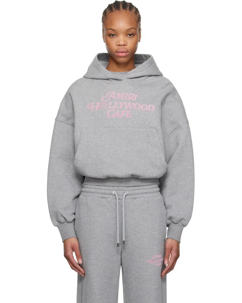 Amiri Gray 'Amiri Hollywood Cafè' Hoodie Heather