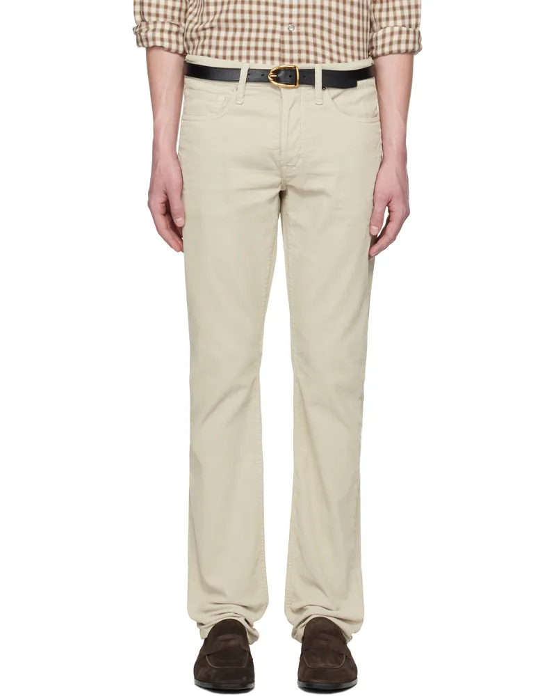 Tom Ford Beige Micro Cord Slim Fit Jeans Ivory