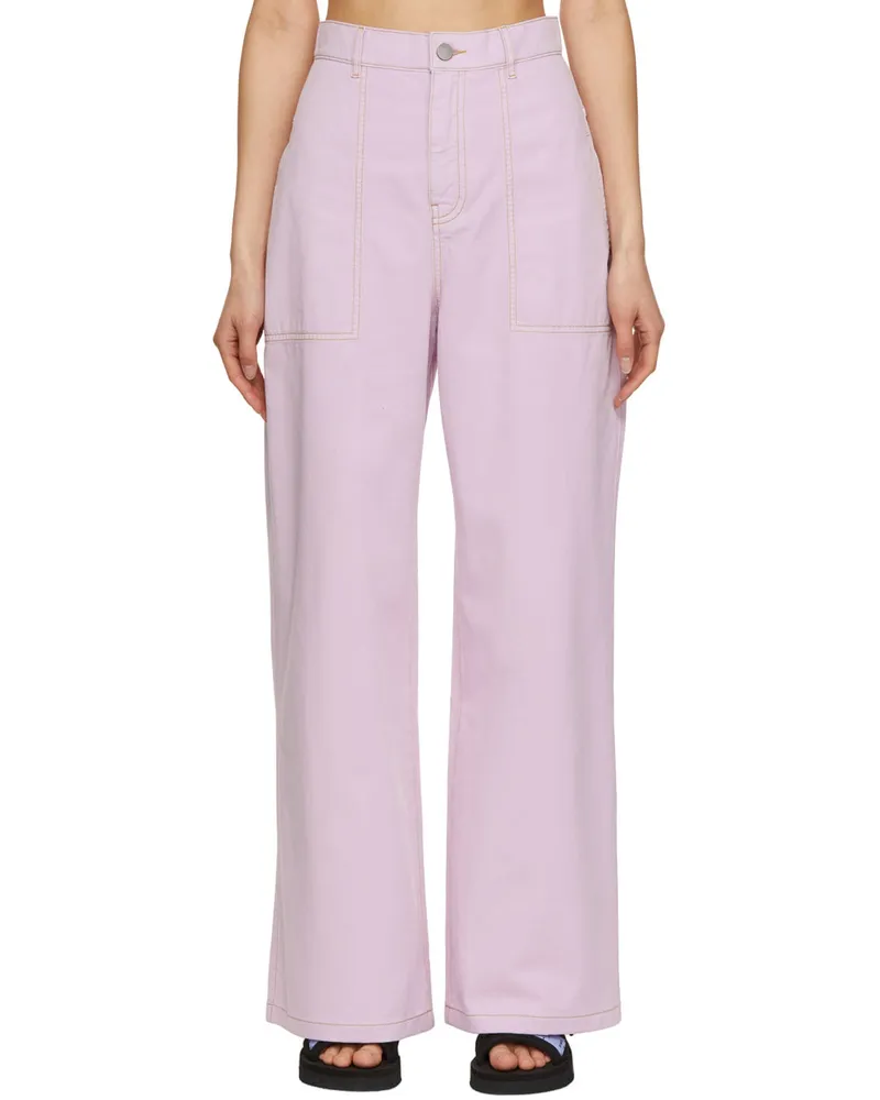 McQ Pink Contrast Stitch Trousers 6004