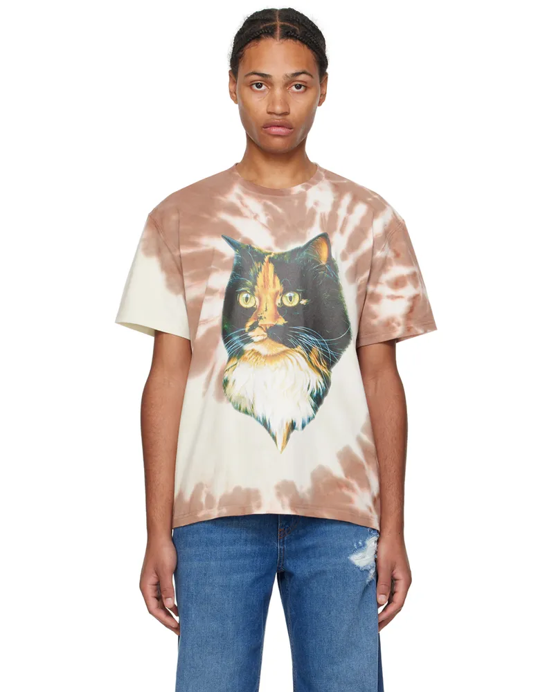 J.W.Anderson Multicolor Cat Print T-Shirt Tobacco