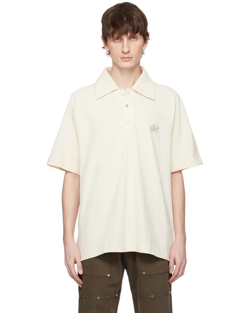 SERAPIS Yellow Sailor Short Sleeve Polo Cream