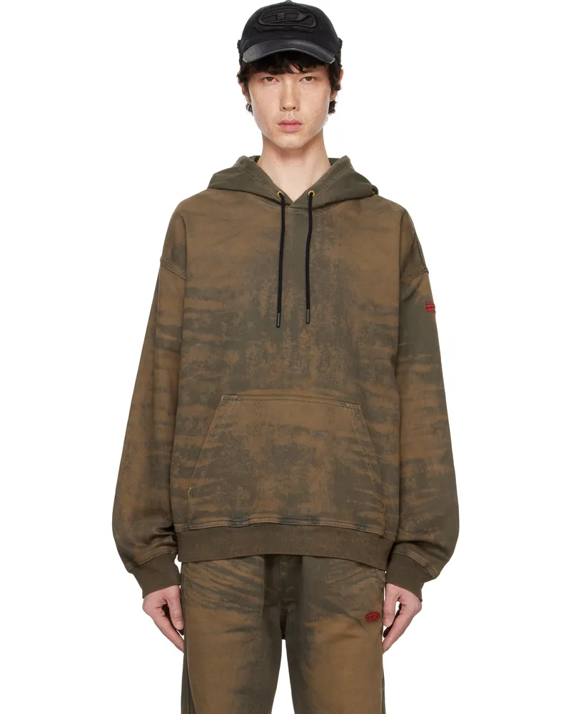 Diesel Brown D-Um-Rib-S1 Track Hoodie 1
