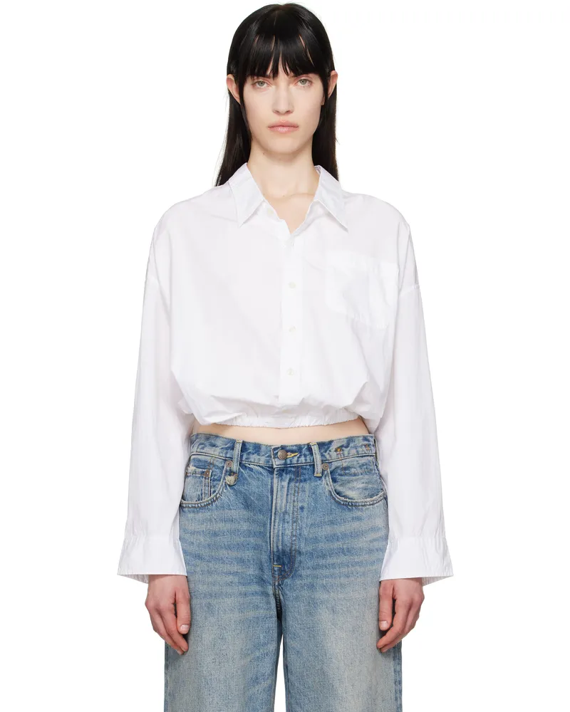 R13 White Crossover Bubble Shirt White