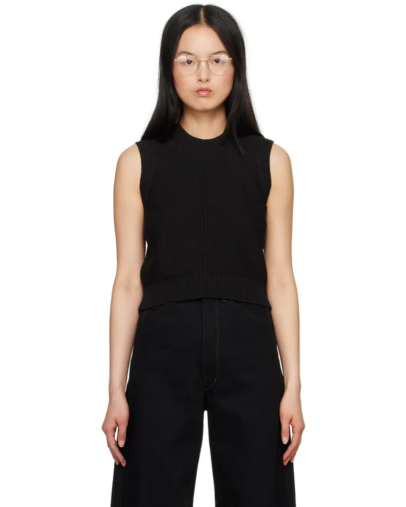 Christophe Lemaire Black Cropped Vest Bk999