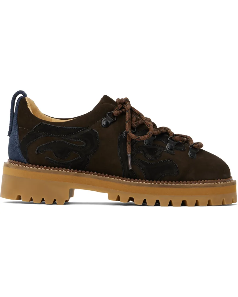 KidSuper Brown Patchwork Eye Low Hiking Boots Brown
