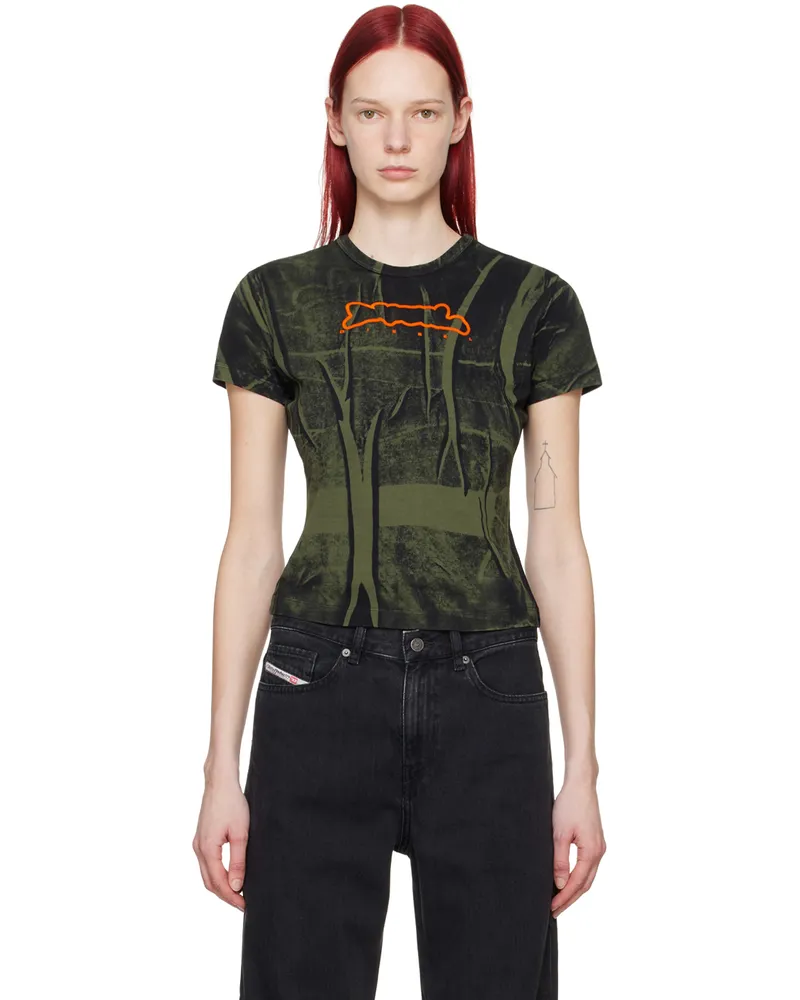 Diesel Black & Green T-Uncutie-Long-N5 T-Shirt 5fva