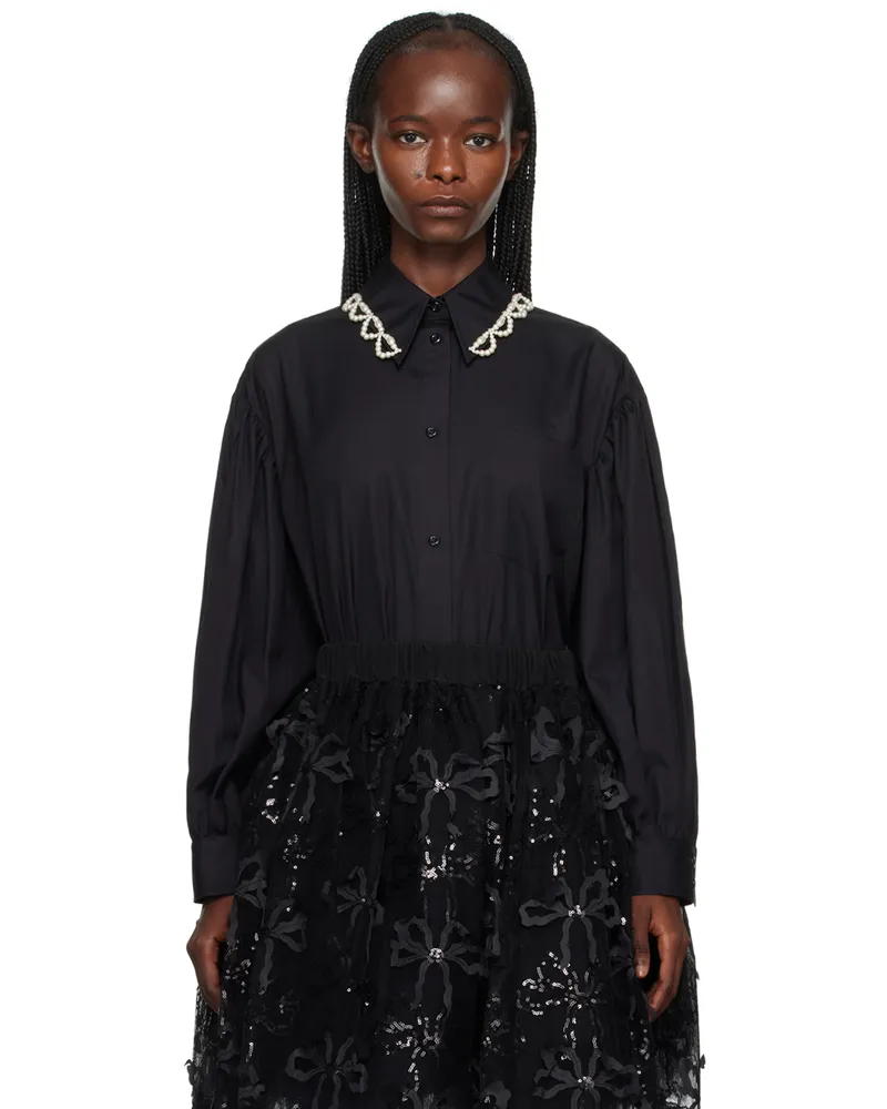 Simone Rocha Black Classic Puff Sleeve Shirt Black