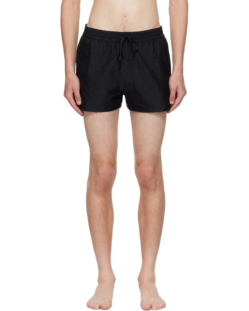 Balmain Black Monogram Swim Shorts 001