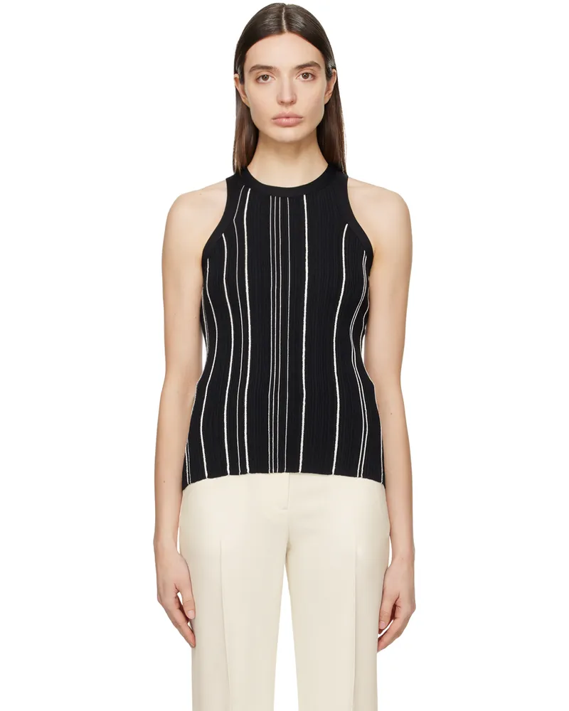 Totême Black Braid Rib Tank Top 001