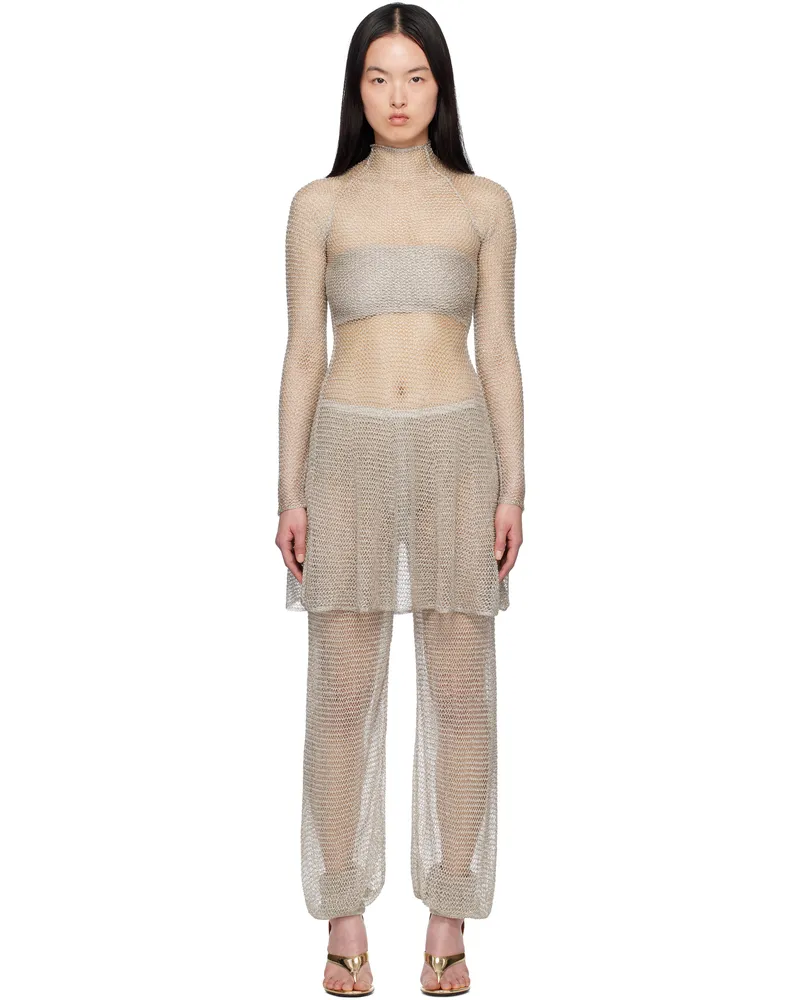 Alaïa Silver Mesh Knit Midi Dress 210