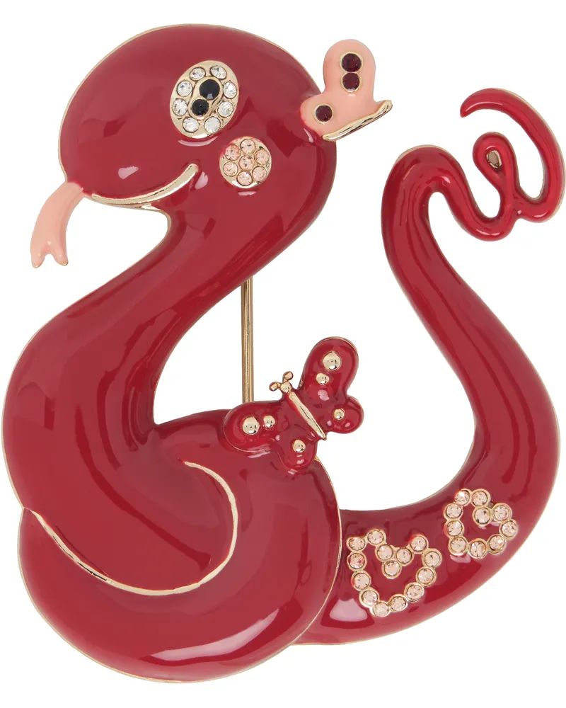 Max Mara Red & Gold Carella Brooch 001