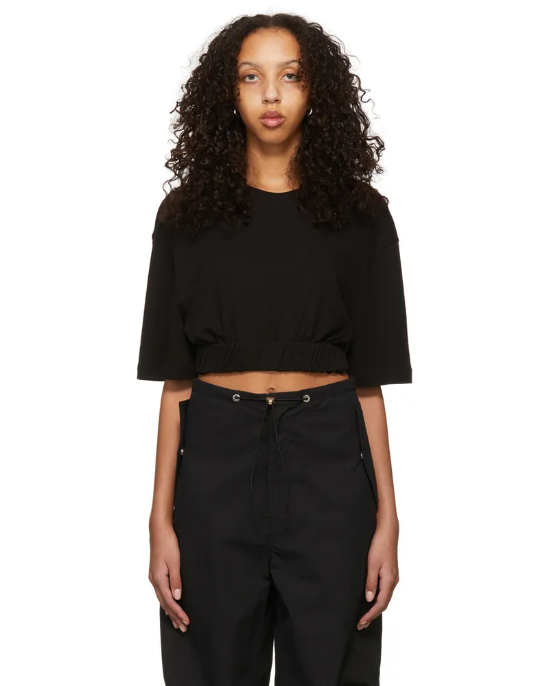 Dion Lee Black Cotton T-Shirt Black