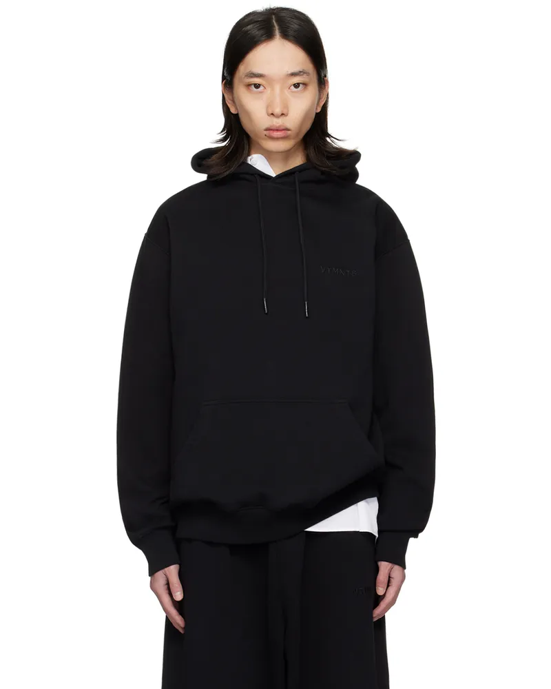 VTMNTS Black Embroidered Hoodie Black