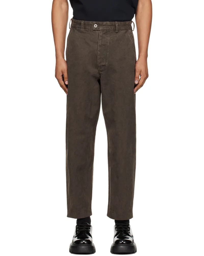 Kenzo Brown Tapered Trousers Taupe