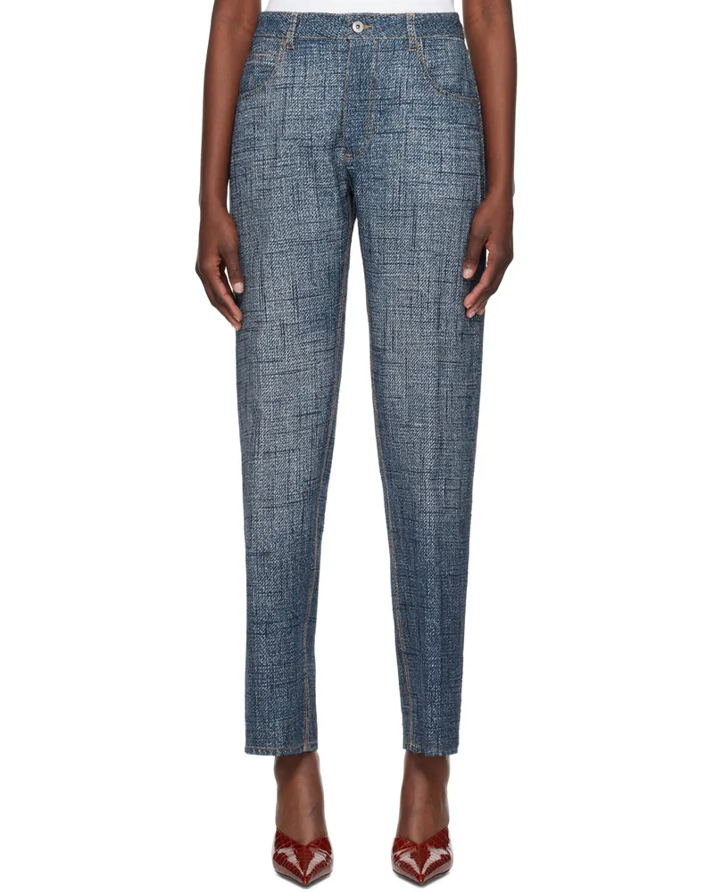 Bottega Veneta Indigo & White Printed Trousers 4205