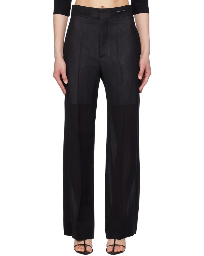 Victoria Beckham Black Straight-Leg Trousers Black