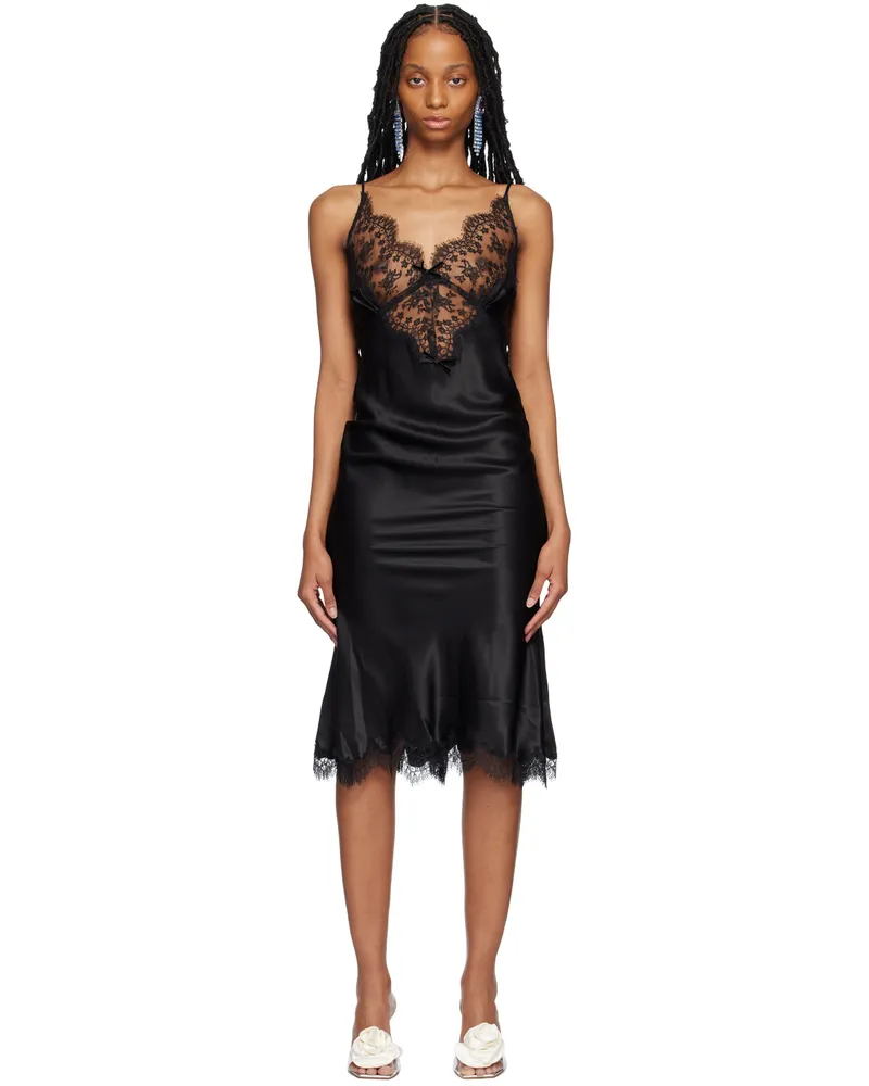 Pristine Black Low Back Midi Dress Black