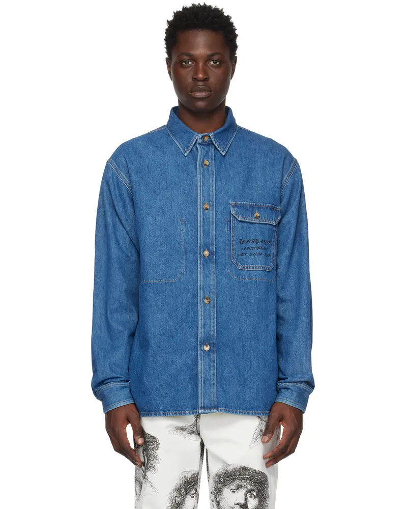 J.W.Anderson Blue Printed Denim Jacket 800