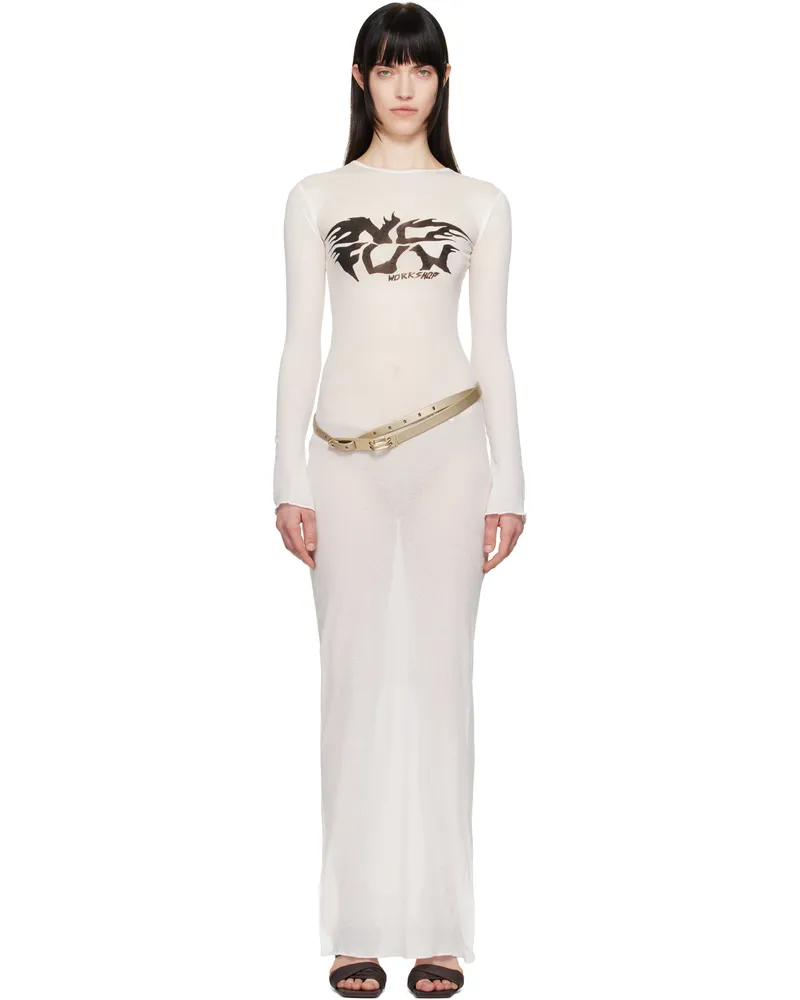 032c White Black Sun Fine Rib Maxi Dress Soft