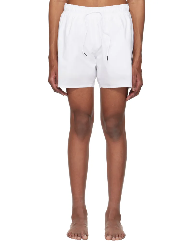 HUGO BOSS White Iconic Swim Shorts 100-white
