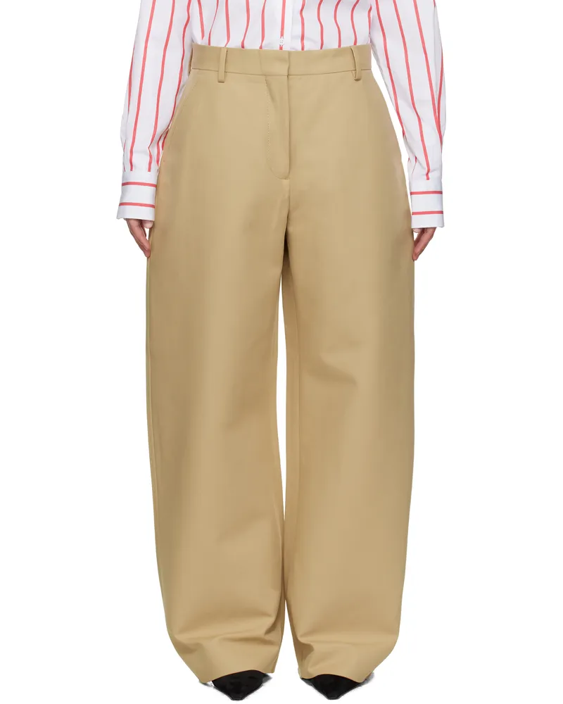 Acne Studios Beige Tailored Satin Trousers Aek