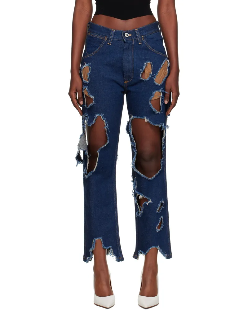 Vivienne Westwood Blue Distressed Ranch Jeans K420