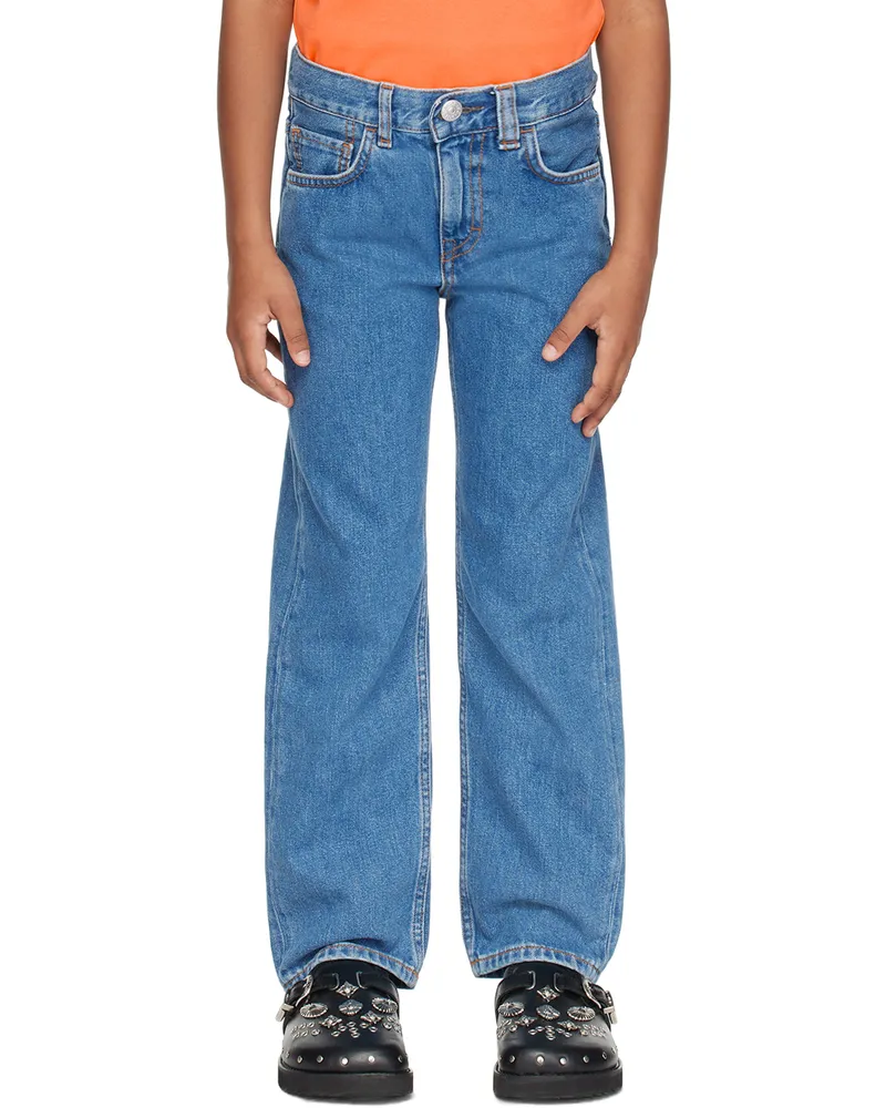 Acne Studios Kids Blue Patch Jeans Mid