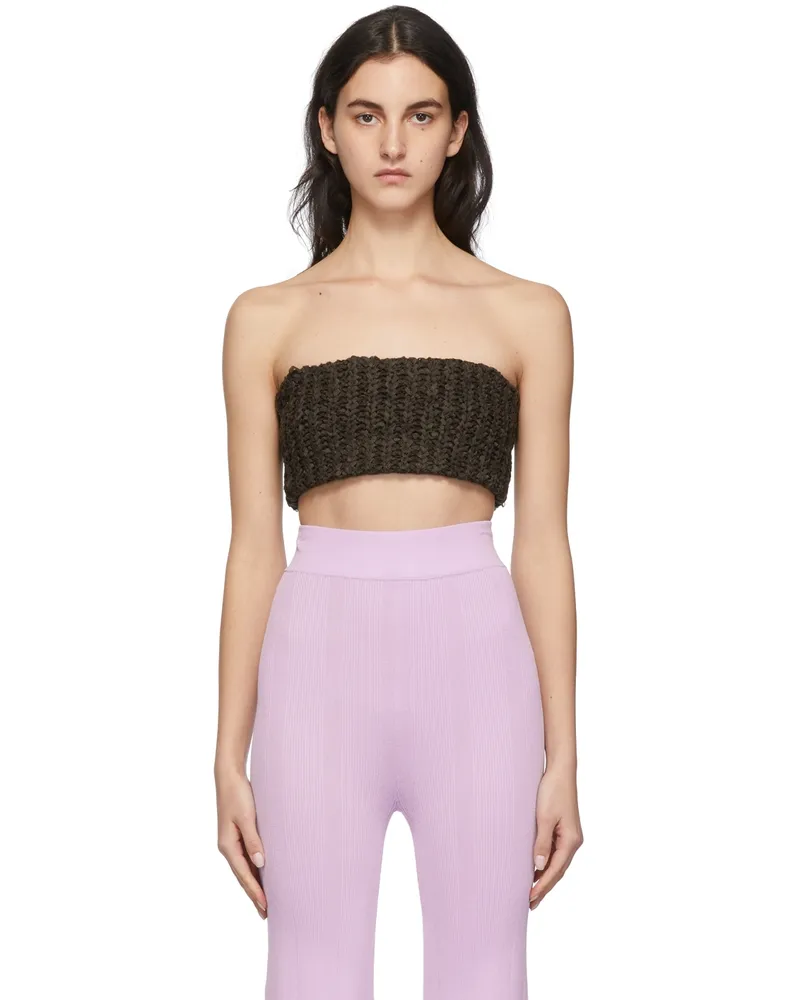 ROTATE Birger Christensen Brown Miana Tube Top 16-5820