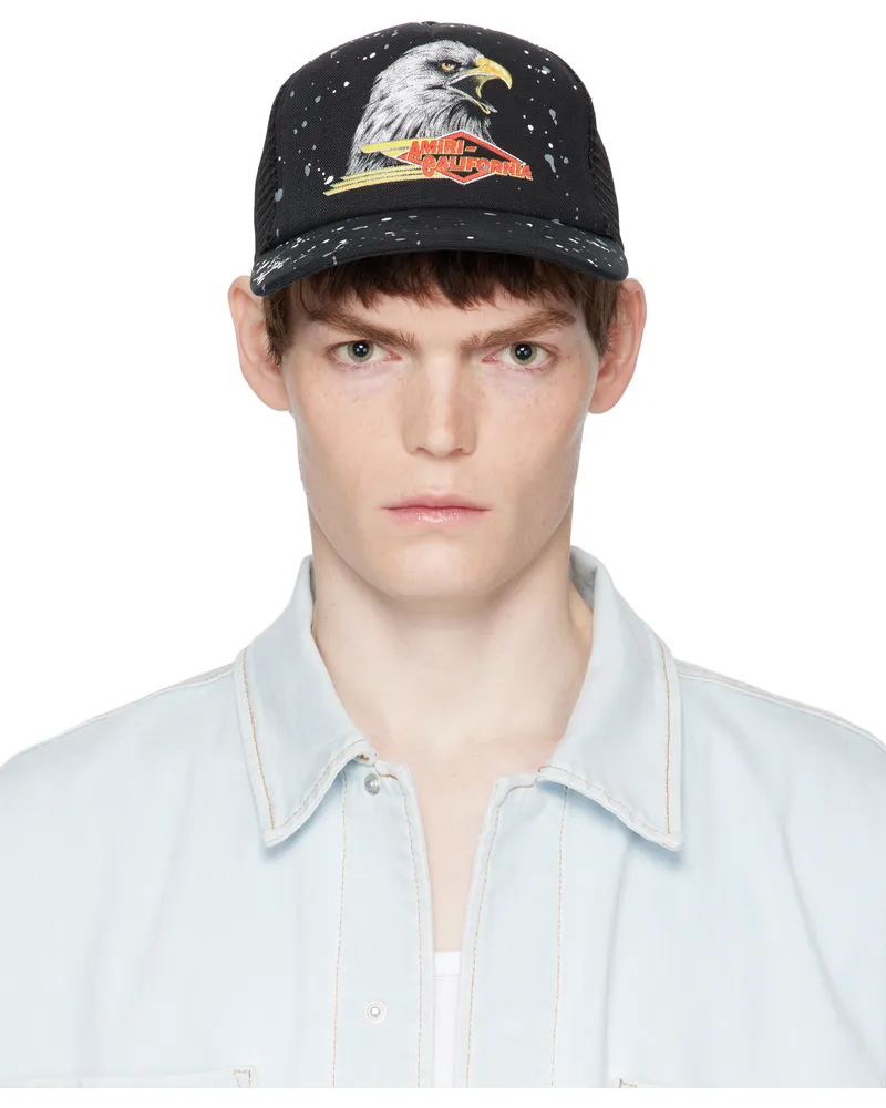 Amiri Black Vintage Trucker Cap Black