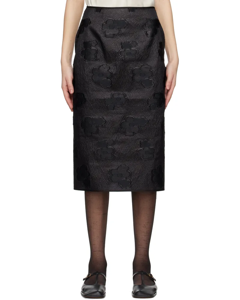 Cecilie Bahnsen Black Allegra Midi Skirt Black