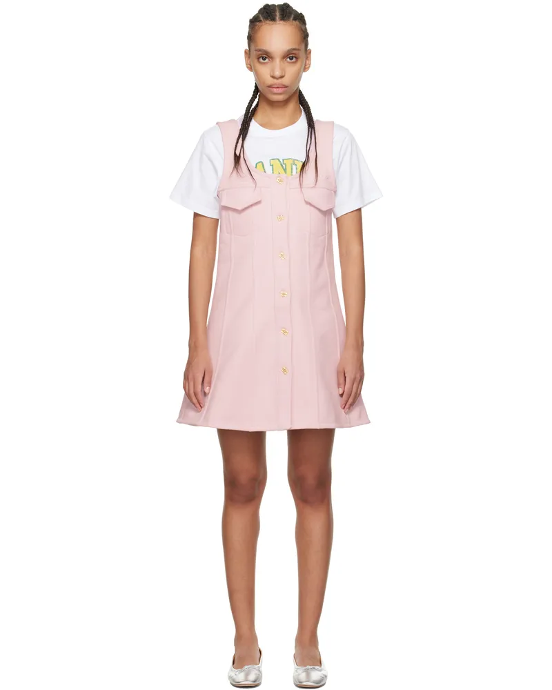 Ganni Pink Button-Up Minidress 868