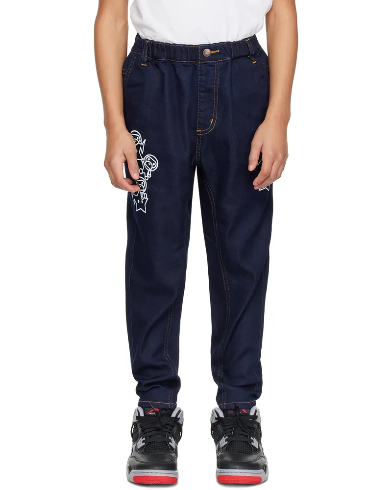 BAPE Kids Navy Baby Milo Jeans Navy