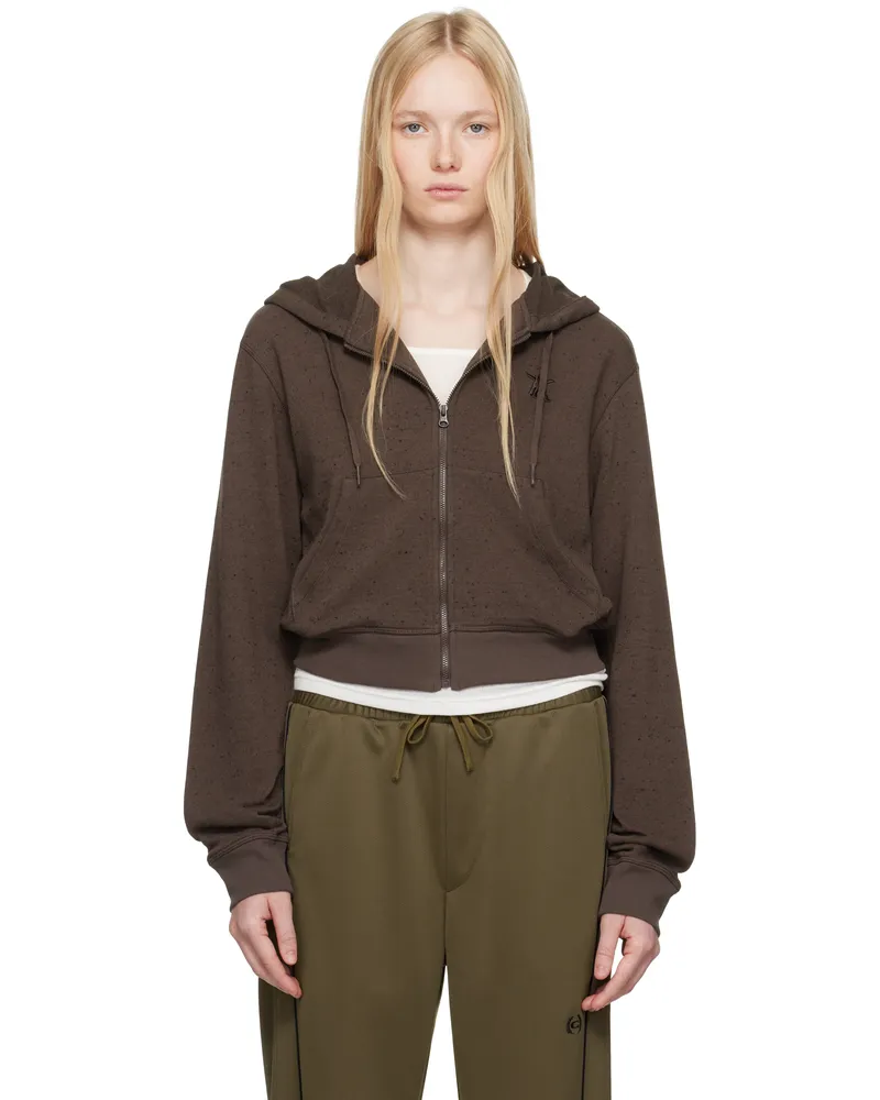 OPEN YY Brown Lounge Zip Hoodie Brown