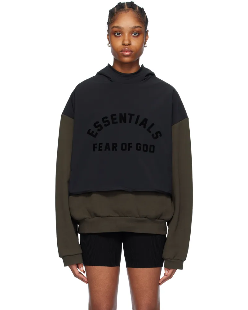 Fear of God Gray & Black Bonded Hoodie Ink