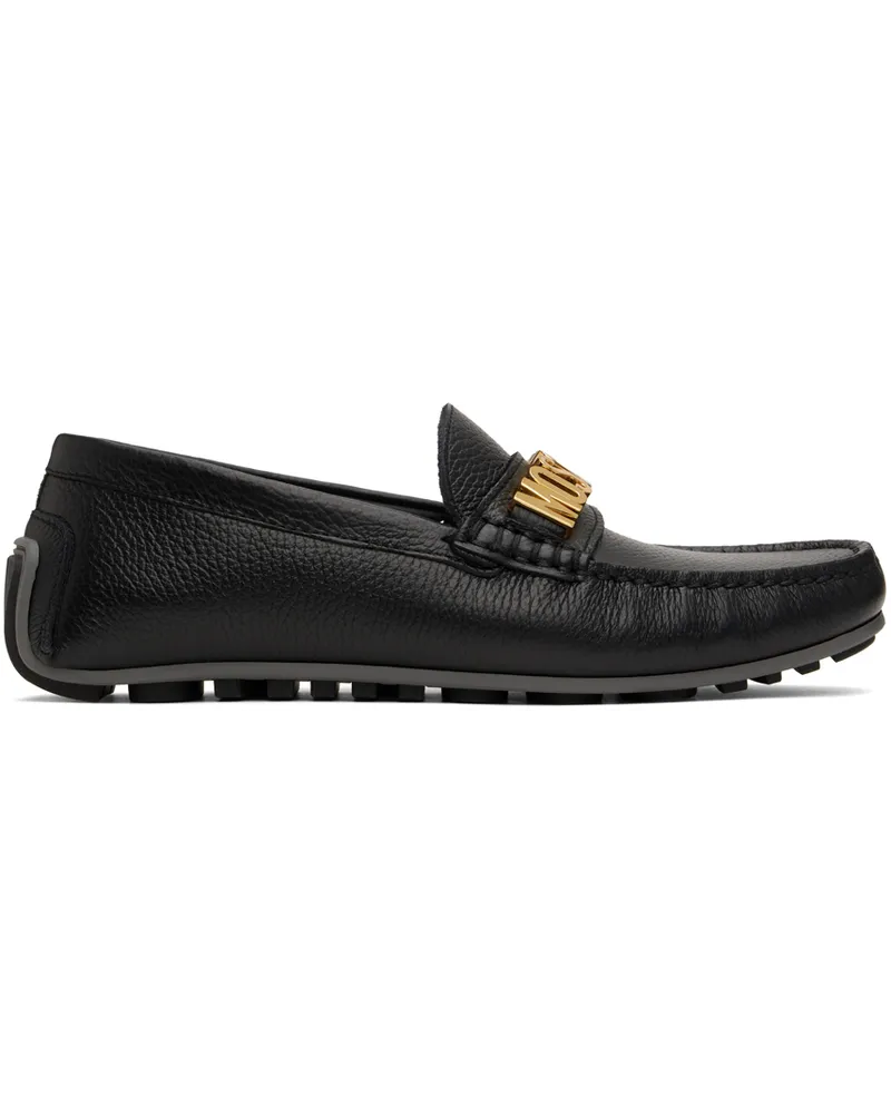 Moschino Black Drummed Loafers