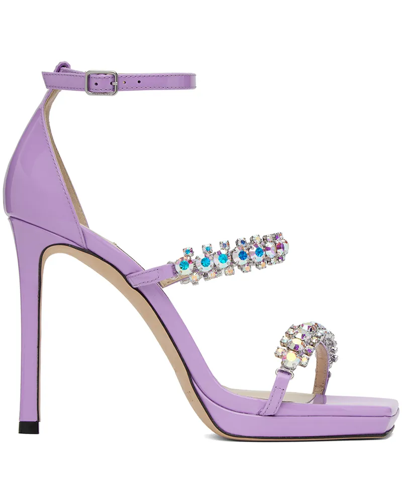 Jimmy Choo Purple Bing 100 Heeled Sandals Wisteria