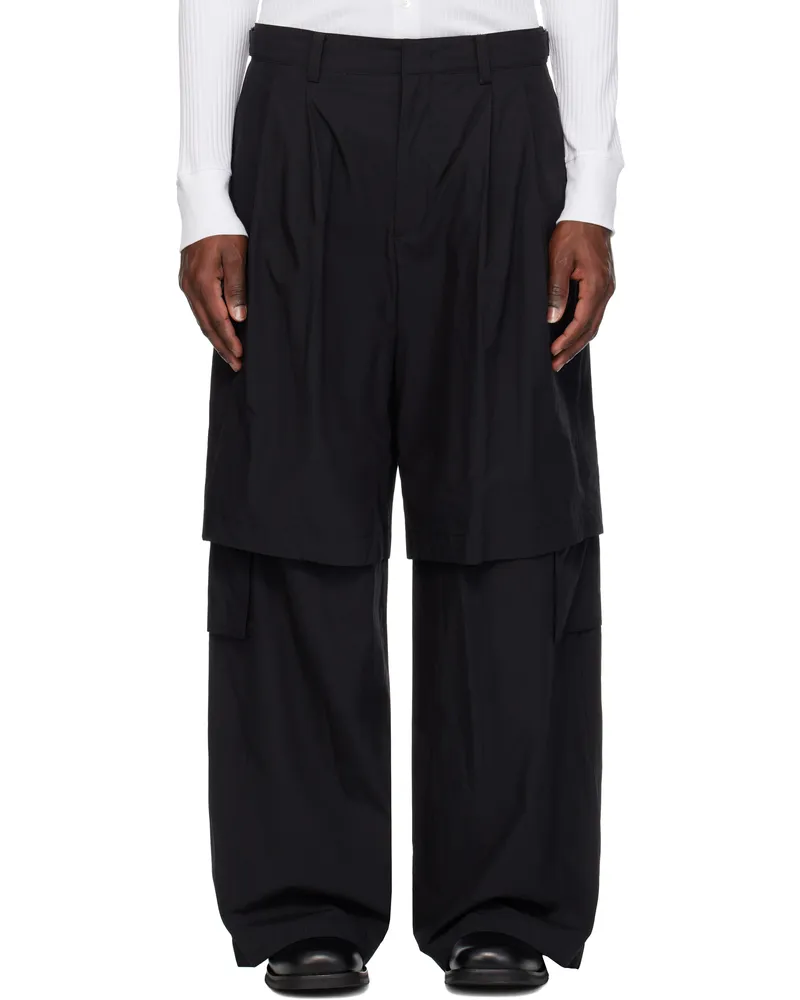 JUUN.J Black Cotton Detachable Trousers Black