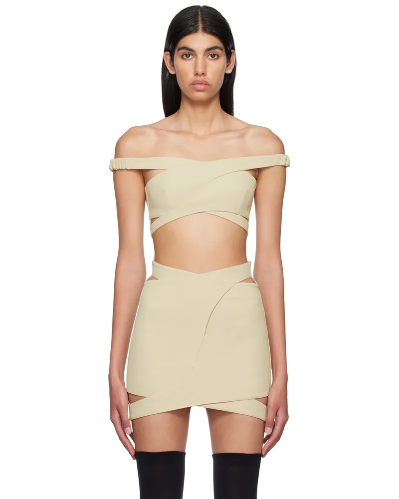 JKOO Beige Cutout Tank Top Beige