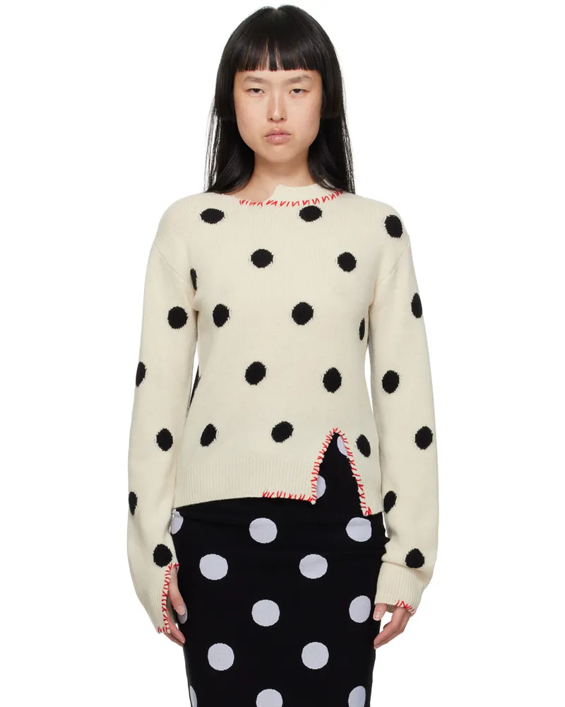 Marni Off-White Polka Dot Sweater Dow03