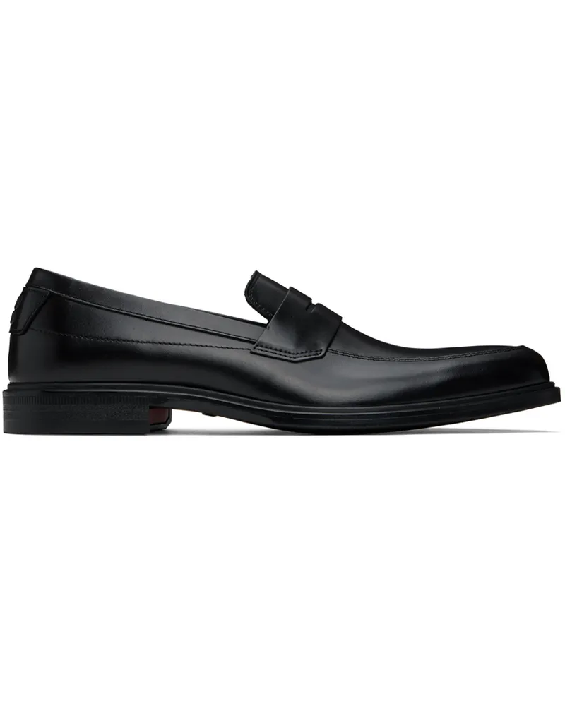 HUGO BOSS Black Penny Trim Loafers 001-black