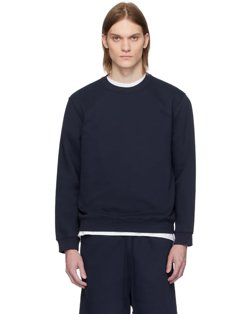 SKIMS Navy Fleece Lounge Classic Sweatshirt Navy