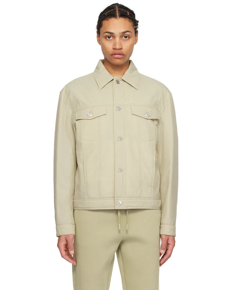 AMI Paris Khaki Padded Jacket Sauge