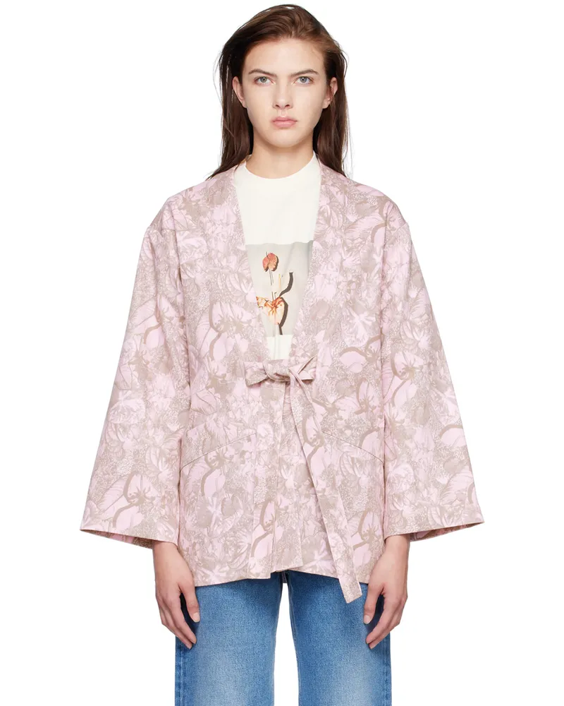 Stockholm (Surfboard) Club SSENSE Exclusive Pink Kimono Denim Jacket Pink
