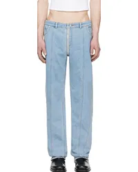 Thierry Mugler Blue Zip Jeans Light